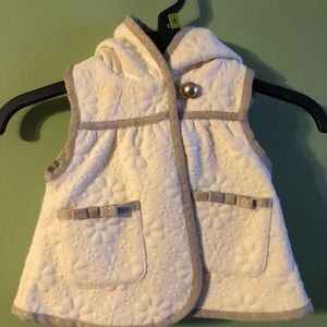 0-3 months white jacket vest